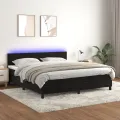 cadre de lit avec matelas LED Noir 180x200cm Velours