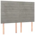 Tête de lit à LED Gris clair 144x5x118/128 cm Velours