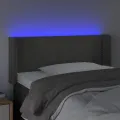 Tête de lit à LED Gris foncé 93x16x78/88 cm Velours