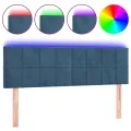 Tête de lit à LED Bleu foncé 144x5x78/88 cm Velours