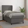 cadre de lit avec matelas Gris 90x190 cm Similicuir