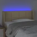 Tête de lit à LED Crème 93x16x78/88 cm Tissu