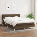cadre de lit avec matelas Marron foncé 140x190 cm