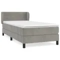 cadre de lit et matelas Gris clair 80x200 cm Velours
