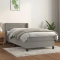 cadre de lit et matelas Gris clair 80x200 cm Velours