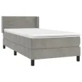 cadre de lit et matelas Gris clair 80x200 cm Velours