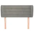 Tête de lit avec oreilles Gris clair 83x23x78/88 cm Velours