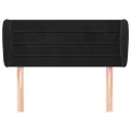 Tête de lit avec oreilles Noir 83x23x78/88 cm Velours