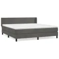 cadre de lit et matelas Gris foncé 180x200cm Velours