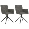 Chaises pivotantes à manger lot de 2 Gris foncé Velours