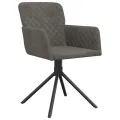 Chaises pivotantes à manger lot de 2 Gris foncé Velours