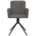 Chaises pivotantes à manger lot de 2 Gris foncé Velours