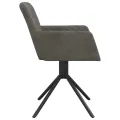 Chaises pivotantes à manger lot de 2 Gris foncé Velours