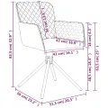 Chaises pivotantes à manger lot de 2 Gris foncé Velours