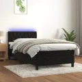 cadre de lit avec matelas et LED Noir 90x200 cm