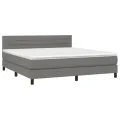 cadre de lit et matelas et LED Gris foncé 180x200 cm