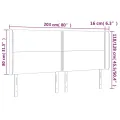 Tête de lit à LED Marron foncé 203x16x118/128 cm Tissu