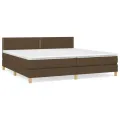 cadre de lit avec matelas Marron foncé 200x200 cm