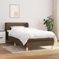 cadre de lit avec matelas Marron foncé 80x200 cm