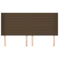 Tête de lit avec oreilles Marron foncé 203x16x118/128 cm Tissu