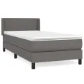 cadre de lit avec matelas Gris 90x190 cm Similicuir
