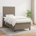 cadre de lit avec matelas Taupe 90x190 cm Tissu