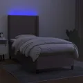 cadre de lit matelas et LED Taupe 90x190 cm Tissu