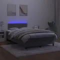 cadre de lit avec matelas LED Gris foncé 120x200 cm