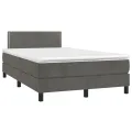 cadre de lit avec matelas LED Gris foncé 120x200 cm