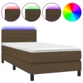cadre de lit et matelas et LED Marron foncé 80x200cm