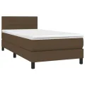 cadre de lit et matelas et LED Marron foncé 80x200cm
