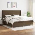 cadre de lit avec matelas Marron foncé 200x200 cm