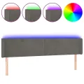 Tête de lit à LED Gris foncé 183x16x78/88 cm Velours