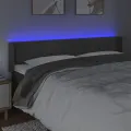 Tête de lit à LED Gris foncé 183x16x78/88 cm Velours
