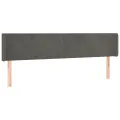 Tête de lit avec oreilles Gris foncé 183x16x78/88 cm Velours