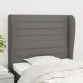 Tête de lit avec oreilles Gris foncé 93x23x118/128 cm Tissu
