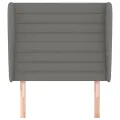 Tête de lit avec oreilles Gris foncé 93x23x118/128 cm Tissu