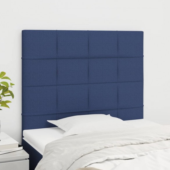 Têtes de lit 2 pcs Bleu 80x5x78/88 cm Tissu