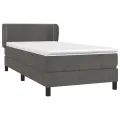 cadre de lit et matelas Gris foncé 90x190 cm Velours