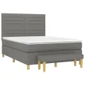 cadre de lit avec matelas Gris foncé 140x190cm Tissu