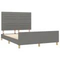 Cadre de lit avec tête de lit Gris foncé 140x190 cm Tissu