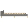 Cadre de lit avec tête de lit Gris foncé 140x190 cm Tissu