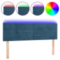 Tête de lit à LED Bleu foncé 144x5x78/88 cm Velours