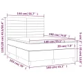 cadre de lit et matelas Bleu foncé 140x190cm Velours