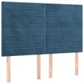 cadre de lit et matelas Bleu foncé 140x200cm Velours