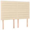 cadre de lit avec matelas Crème 140x200 cm Tissu