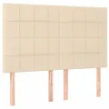 cadre de lit avec matelas Crème 140x200 cm Tissu