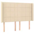 Tête de lit à LED Crème 147x16x118/128 cm Tissu
