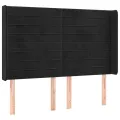 Tête de lit avec oreilles Noir 147x16x118/128 cm Velours