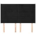 Tête de lit avec oreilles Noir 147x16x118/128 cm Velours